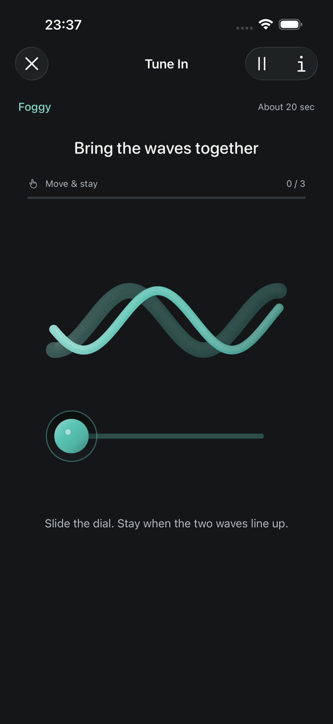 Tune In: two tactile waves and a dial for bringing them together